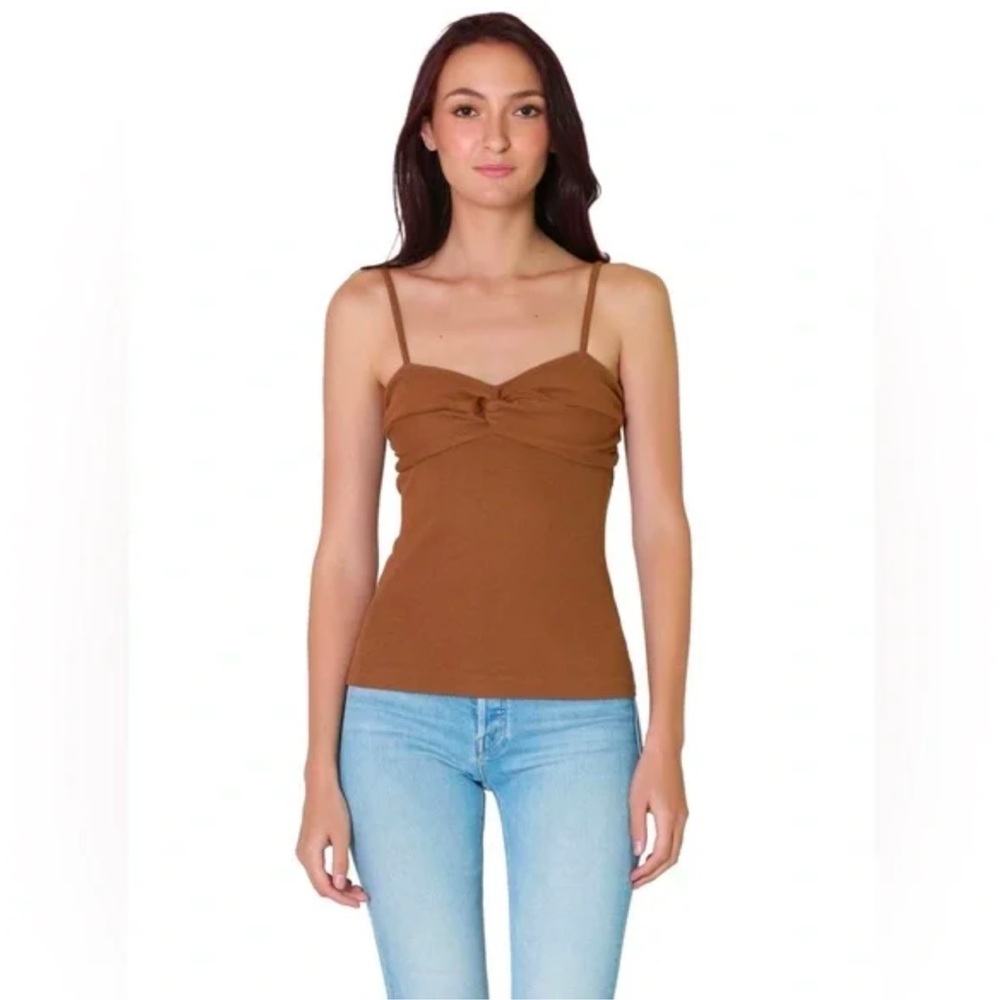 NWT Citizens Of Humanity Emi Twist Malt Ball Cami Ribbed Top